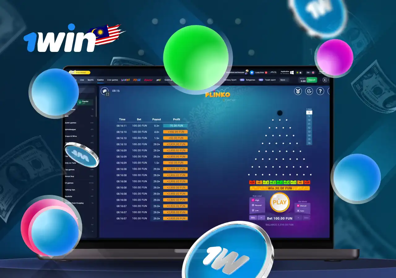 1win permainan Plinko