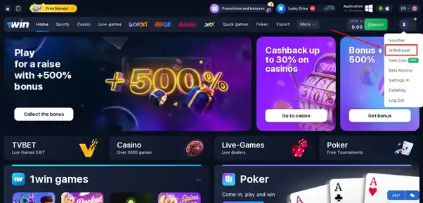 1win pengeluaran minimum